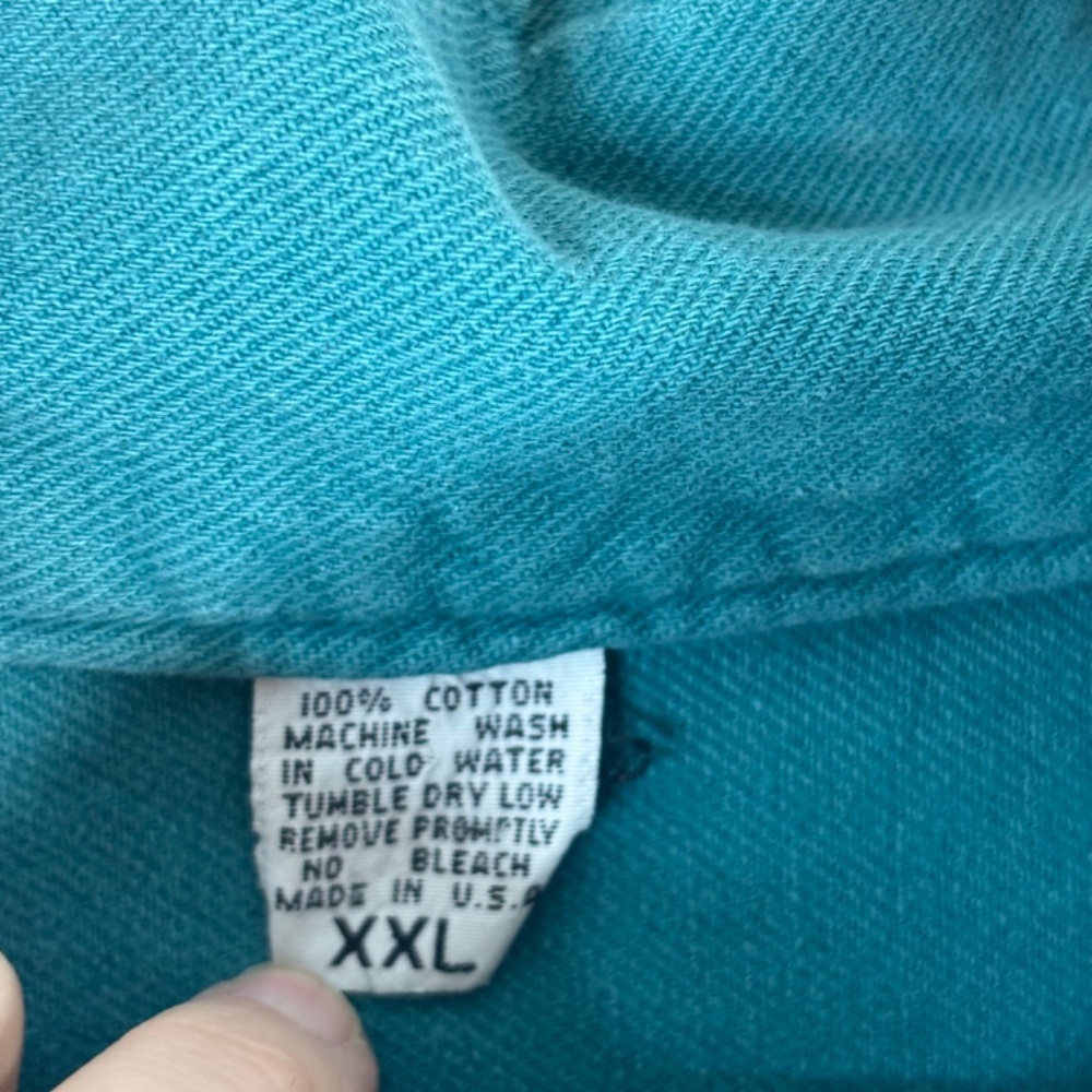 VTG American Outdoorsman 1/4 Zip Sweatshirt XXL 100% Cotton Distressed Pockets - Picture 8 of 12